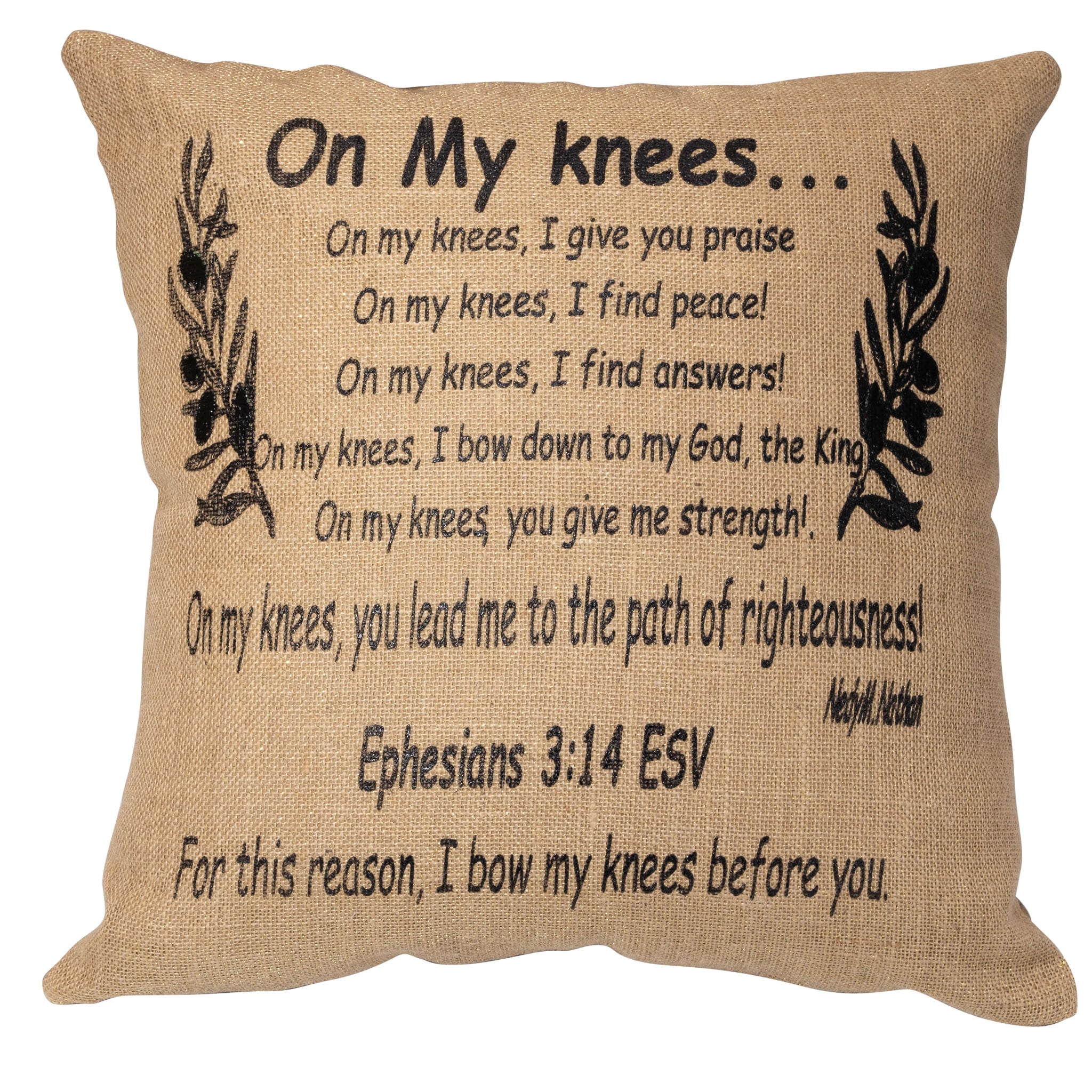 god answers knee-mail' Throw Pillow Cover 18” x 18”