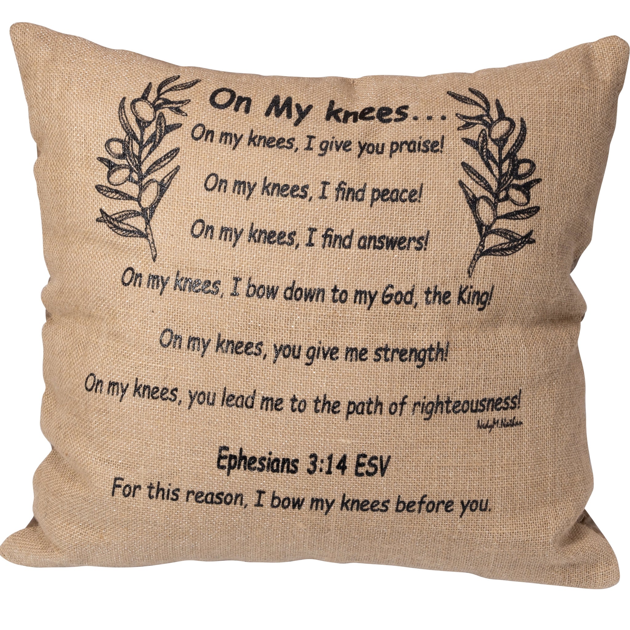 god answers knee-mail' Throw Pillow Cover 18” x 18”