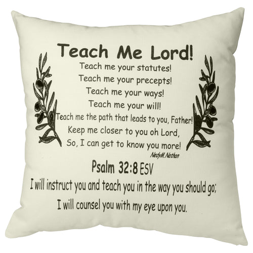 The teach me lord, banana prayer pillow has the poem reads, 